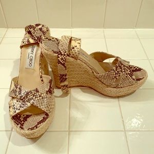 Jimmy Choo Snake-Print Espadrilles